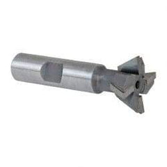 Keo - 1" Diam x 3/8" Width of Cut, 60° Included Angle, Carbide-Tipped Dovetail Cutter - 1/2" Shank Diam, 2-1/2" Overall Length, 0.02" Corner Radius, Weldon Flat, Uncoated - Industrial Tool & Supply