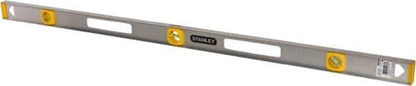 Stanley - 48" Long 3 Vial I-Beam Level - Aluminum, Silver, 1 45°, 1 Level & 1 Plumb Vials - Industrial Tool & Supply