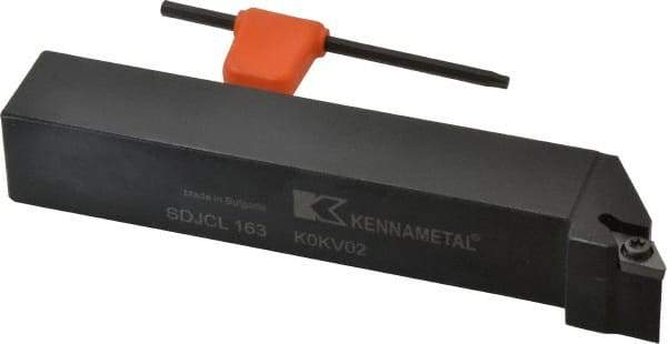 Kennametal - SDJC, Left Hand Cut, 3° Lead Angle, 1" Shank Height x 1" Shank Width, Neutral Rake Indexable Turning Toolholder - 6" OAL, DC..32.5. Insert Compatibility, Series Screw-On - Industrial Tool & Supply