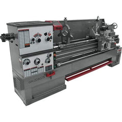 Jet - 22" Swing, 80" Between Centers, 230/460 Volt, Triple Phase Engine Lathe - 7MT Taper, 10 hp, 25 to 1,800 RPM, 3-1/8" Bore Diam, 40" Deep x 48-7/8" High x 136-1/8" Long - Industrial Tool & Supply