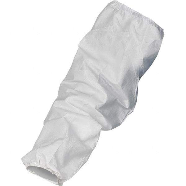 KleenGuard - Size Universal, White Kleenguard Disposable Sleeve - 18" Long Sleeve, Elastic Opening at Both Ends - Industrial Tool & Supply