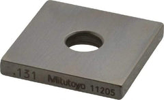 Mitutoyo - 0.131" Square Steel Gage Block - Accuracy Grade 0, Includes Certificate of Inspection - Industrial Tool & Supply