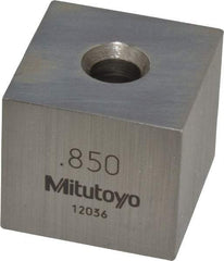 Mitutoyo - 0.85" Square Steel Gage Block - Accuracy Grade 0, Includes Certificate of Inspection - Industrial Tool & Supply