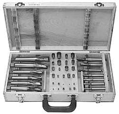 Value Collection - 39 Piece, 3 Flutes, Morse Taper Shank, Interchangeable Pilot Counterbore Set - Industrial Tool & Supply