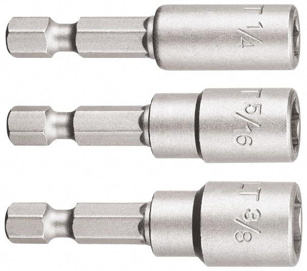 DeWALT - 3 Piece, Magnetic Nutsetter - 1/4 to 3/8" Hex, 1/4" Hex Drive - Industrial Tool & Supply