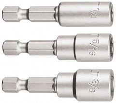 DeWALT - 3 Piece, Magnetic Nutsetter - 1/4 to 3/8" Hex, 1/4" Hex Drive - Industrial Tool & Supply