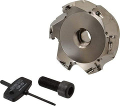 Seco - 3.15" Cut Diam, 1" Arbor Hole, 0.18" Max Depth of Cut, 45° Indexable Chamfer & Angle Face Mill - 6 Inserts, SE.. 09T3 Insert, Right Hand Cut, 6 Flutes, Through Coolant, Series R220.53 - Industrial Tool & Supply