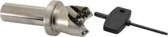 Seco - 45° Lead Angle, 1.18" Max Cut Diam, 0.18" Max Depth of Cut, Indexable Chamfer and Angle End Mill - 2 Inserts, SE.. 09T3 Insert Style, 3.54" Overall Length, Through Coolant - Industrial Tool & Supply