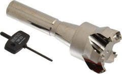 Seco - 45° Lead Angle, 2.36" Max Cut Diam, 0.18" Max Depth of Cut, Indexable Chamfer and Angle End Mill - 5 Inserts, SE.. 09T3 Insert Style, 6.02" Overall Length, Taper Shank - Industrial Tool & Supply