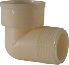 Green Leaf - 1-1/2" Nylon Plastic Pipe 90° Street Elbow - MIPT x FIPT End Connections - Industrial Tool & Supply