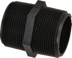 Green Leaf - 1-1/2" Polypropylene Plastic Pipe Hex Nipple - MIPT x MIPT End Connections - Industrial Tool & Supply