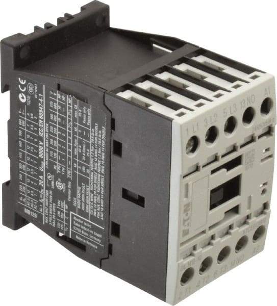 Eaton Cutler-Hammer - 3 Pole, 24 Coil VAC, 20 Amp, Nonreversible Open Enclosure IEC Contactor - 1 Phase hp: 1 at 115 V, 2 at 200 V, 2 at 230 V, 3 Phase hp: 10 at 460 V, 10 at 575 V, 3 at 200 V, 3 at 230 V, 12 Amp Inductive Load Rating Listed - Industrial Tool & Supply