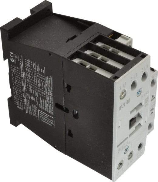 Eaton Cutler-Hammer - 3 Pole, 24 to 27 Coil VDC, 40 Amp, Nonreversible Open Enclosure IEC Contactor - 1 Phase hp: 2 at 115 V, 2 at 200 V, 3 at 230 V, 3 Phase hp: 10 at 460 V, 15 at 575 V, 5 at 200 V, 5 at 230 V, 18 Amp Inductive Load Rating Listed - Industrial Tool & Supply