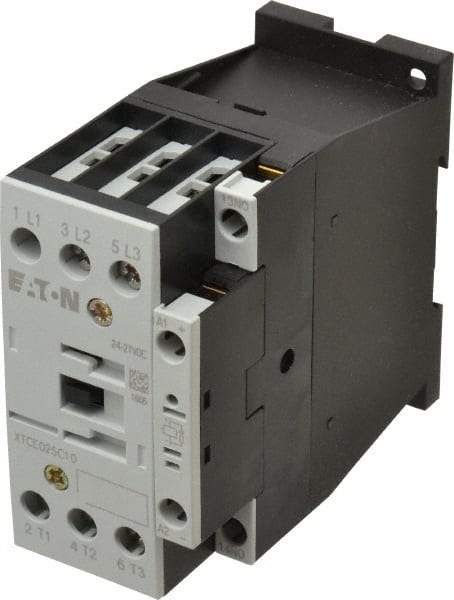 Eaton Cutler-Hammer - 3 Pole, 24 to 27 Coil VDC, 40 Amp, Nonreversible Open Enclosure IEC Contactor - 1 Phase hp: 2 at 115 V, 3 at 200 V, 5 at 230 V, 3 Phase hp: 10 at 230 V, 15 at 460 V, 20 at 575 V, 7.5 at 200 V, 25 Amp Inductive Load Rating Listed - Industrial Tool & Supply