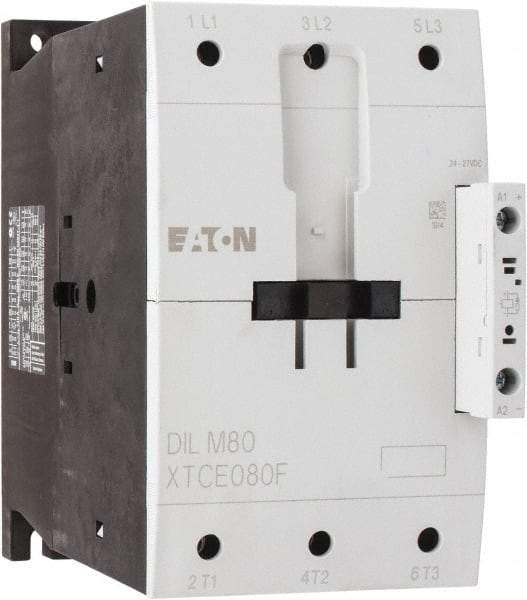 Eaton Cutler-Hammer - 3 Pole, 24 to 27 Coil VDC, 125 Amp, Nonreversible Open Enclosure IEC Contactor - 1 Phase hp: 15 at 200 V, 15 at 230 V, 7.5 at 115 V, 3 Phase hp: 25 at 200 V, 30 at 230 V, 60 at 460 V, 75 at 575 V, 80 Amp Inductive Load Rating Listed - Industrial Tool & Supply