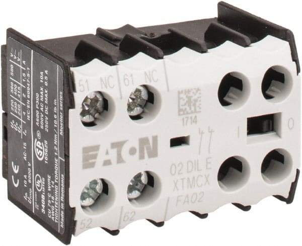Eaton Cutler-Hammer - 6 to 9 Amp, Contactor Front Mount Auxiliary Contact - For Use with Miniature Contactor and XTRM Miniature Control Relay - Industrial Tool & Supply