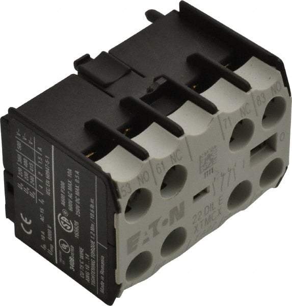 Eaton Cutler-Hammer - 6 to 9 Amp, Contactor Front Mount Auxiliary Contact - For Use with Miniature Contactor and XTRM Miniature Control Relay - Industrial Tool & Supply