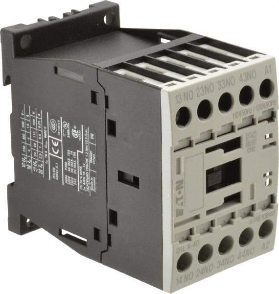 Eaton Cutler-Hammer - 4 Pole, 4NO, 110/120 VAC Control Relay - 10 Amps, 220 VAC to 500 VAC - Industrial Tool & Supply
