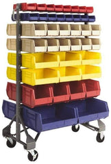 Quantum Storage - 102 Bin Rail Unit with Bins - 36 Inch Overall Width x 20 Inch Overall Depth x 53 Inch Overall Height, Assorted Color Polypropylene / Polyethylene Bins - Industrial Tool & Supply