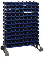 Quantum Storage - 48 Bin Rail Unit with Bins - 36 Inch Overall Width x 25 Inch Overall Depth x 53 Inch Overall Height, Blue Polypropylene / Polyethylene Bins - Industrial Tool & Supply