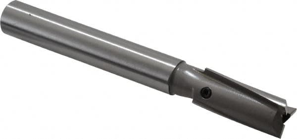 Made in USA - 9/16" Diam, 1/2" Shank, Diam, 3 Flutes, Straight Shank, Interchangeable Pilot Counterbore - Industrial Tool & Supply