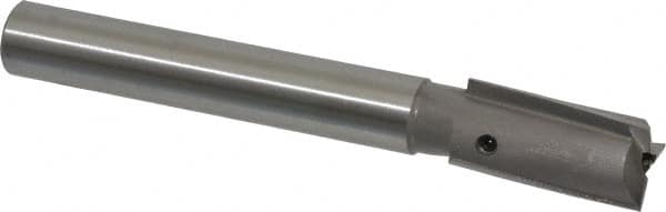 Made in USA - 25/32" Diam, 5/8" Shank, Diam, 3 Flutes, Straight Shank, Interchangeable Pilot Counterbore - Industrial Tool & Supply