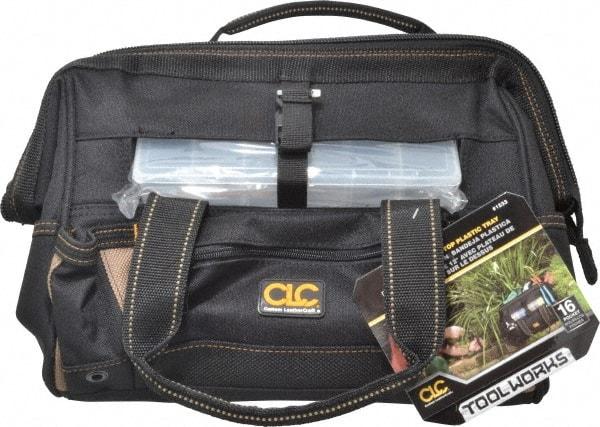 CLC - 16 Pocket Black Polyester Tool Bag - 12" Wide x 8" Deep x 9" High - Industrial Tool & Supply
