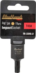 Blackhawk by Proto - 3/8" Drive, T45H Impact Torx Bit Socket - 3/4" Bit Length, 1-1/2" OAL - Industrial Tool & Supply