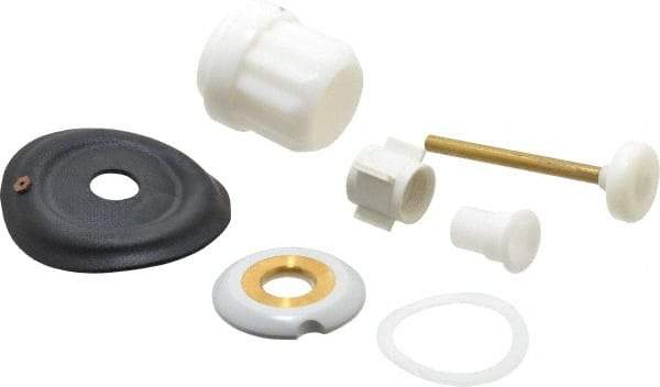 Made in USA - Toilet Flush Valve Repair Kit - For Use With Coyne and Delaney, Contain Relief Valve, Bushing, Auxiliary Valve Retainer with Seal, Diaphragm, Guides, Choke Ring, Main Seat, Friction Ring - Industrial Tool & Supply