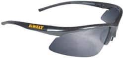 DeWALT - Silver Mirror Lenses, Framed Safety Glasses - Anti-Fog, Scratch Resistant, Black Plastic Frame, Size Universal, Wrap Around - Industrial Tool & Supply