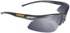 DeWALT - Silver Mirror Lenses, Framed Safety Glasses - Anti-Fog, Scratch Resistant, Black Plastic Frame, Size Universal, Wrap Around - Industrial Tool & Supply