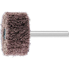PFERD - 1-1/2" Diam x 3/4" Face Width, Aluminum Oxide Nonwoven Mounted Flap Wheel - 1/4" Shank Mount, 100 Grit, 15,000 Max RPM - Industrial Tool & Supply