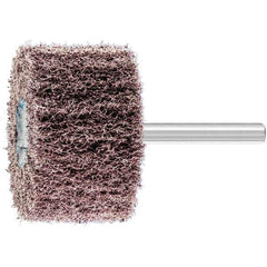 PFERD - 2" Diam x 1-1/4" Face Width, Aluminum Oxide Nonwoven Mounted Flap Wheel - 1/4" Shank Mount, 100 Grit, 12,000 Max RPM - Industrial Tool & Supply