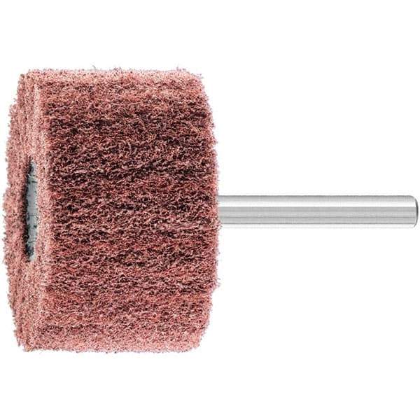 PFERD - 2" Diam x 1-1/4" Face Width, Aluminum Oxide Nonwoven Mounted Flap Wheel - 1/4" Shank Mount, 180 Grit, 12,000 Max RPM - Industrial Tool & Supply