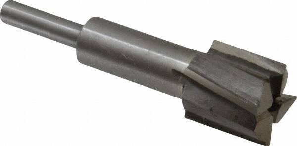 Value Collection - 13/16" Diam, 1/4" Shank, Diam, 4 Flutes, Straight Shank, Interchangeable Pilot Counterbore - Industrial Tool & Supply