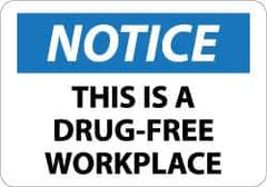 NMC - "Notice - This Is a Drug-Free Workplace", 10" Long x 14" Wide, Aluminum Safety Sign - Rectangle, 0.04" Thick, Use for Security & Admittance - Industrial Tool & Supply