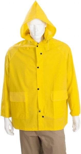 MCR Safety - Size 3XL, Yellow, Rain Jacket - No Pockets - Industrial Tool & Supply