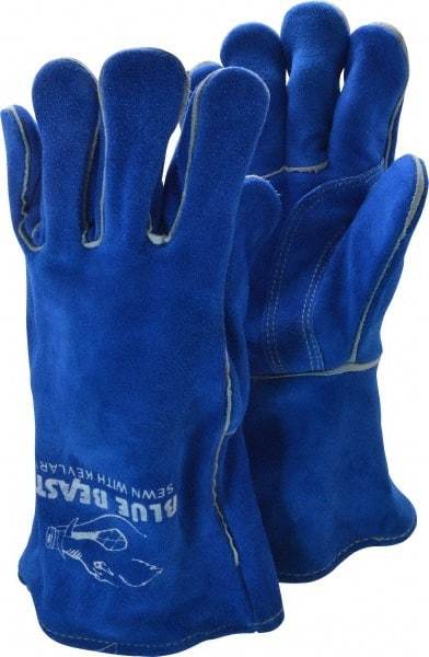 MCR Safety - Size XL Cotton/Foam Lined Cowhide Welding Glove - 13" OAL, Wing Thumb, Thumb Strap, For General Welding - Industrial Tool & Supply
