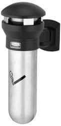 Rubbermaid - 0.6 Gal Stainless Steel Cigarette & Cigar Receptacle - 11-5/8" Wide x 18" High - Industrial Tool & Supply