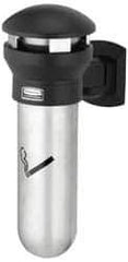 Rubbermaid - 0.6 Gal Stainless Steel Cigarette & Cigar Receptacle - 11-5/8" Wide x 18" High - Industrial Tool & Supply