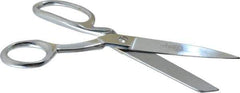 Clauss - 3-1/2" LOC, 8" OAL Chrome Plated Standard Shears - Right Hand, Chrome Plated Offset Handle, For General Purpose Use - Industrial Tool & Supply