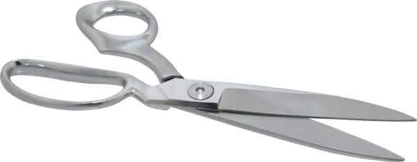 Clauss - 4-1/2" LOC, 10" OAL Chrome Plated Standard Shears - Right Hand, Chrome Plated Offset Handle, For General Purpose Use - Industrial Tool & Supply