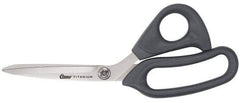 Clauss - 3-1/2" LOC, 9" OAL Titanium Standard Shears - Ambidextrous, Plastic Offset Handle, For General Purpose Use - Industrial Tool & Supply