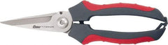 Clauss - 2-1/2" Length of Cut, Straight Pattern Multi-Purpose Snip - 8" OAL, Comfort Grip Handle - Industrial Tool & Supply