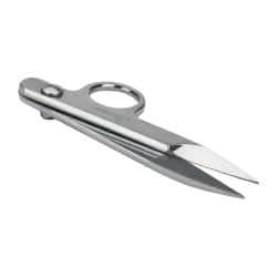 Clauss - 1-1/4" Length of Cut, Straight Pattern Nipper Snip - 4-1/4" OAL, Double Plated Chrome Over Nickel Handle - Industrial Tool & Supply