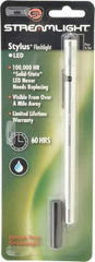Streamlight - Blue LED Bulb, 2 Lumens, Mini Flashlight - Silver Aluminum Body, 3 AAAA Alkaline Batteries Included - Industrial Tool & Supply