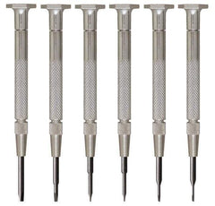 Moody Tools - 6 Piece Slotted Screwdriver Set - Blade Sizes: Width 0.025, 0.04, 0.055, 0.07, 0.08 & 0.1 - Industrial Tool & Supply