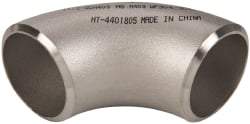 Merit Brass - 1-1/2" Grade 304L Stainless Steel Pipe 90° Long Radius Elbow - Butt Weld x Butt Weld End Connections - Industrial Tool & Supply