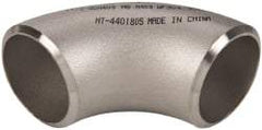 Merit Brass - 1-1/2" Grade 304L Stainless Steel Pipe 90° Long Radius Elbow - Butt Weld x Butt Weld End Connections - Industrial Tool & Supply
