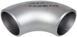 Merit Brass - 2" Grade 304L Stainless Steel Pipe 90° Long Radius Elbow - Butt Weld x Butt Weld End Connections - Industrial Tool & Supply